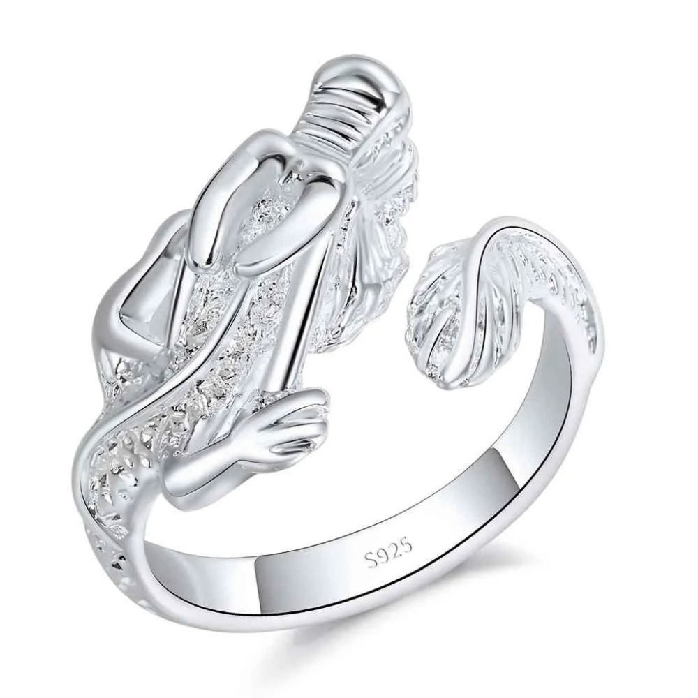 💎 Dragon Adjustable Ring 925 Sterling Silver Hugging Adjustable